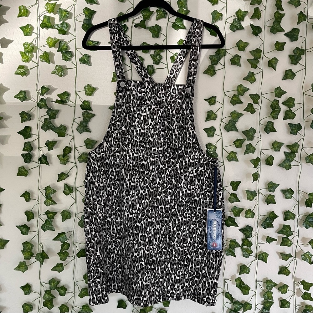 Leopard Print Overall Bib Dress